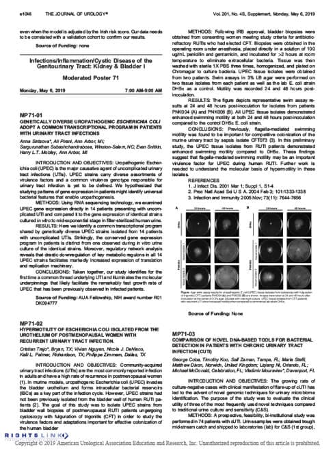 MP71-03 Comparison of Novel DNA-Based Tools for Bacterial Detection in Patients with Chronic Urinary Tract Infection (CUTI)